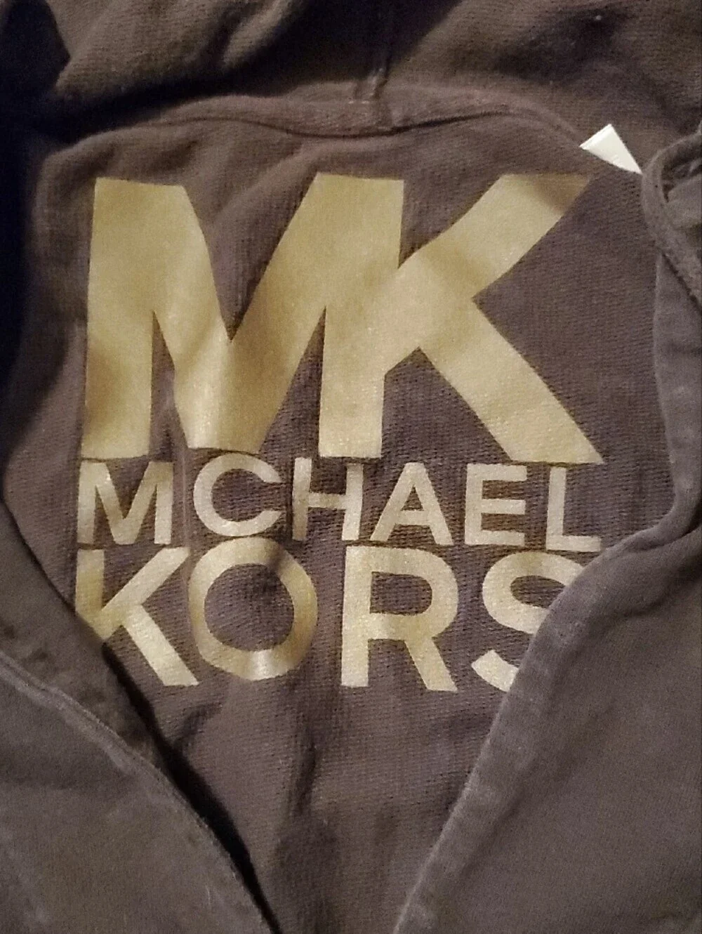 Michael Kors Brown Hoodie with Gold Logo Accent